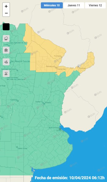 Rige el alerta amarilla por