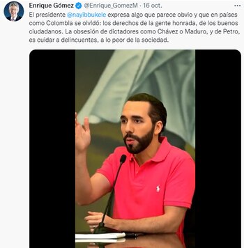 Enrique Gómez apoyó la política