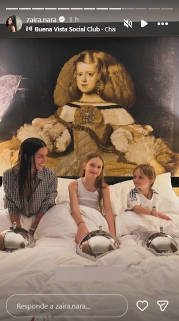 Zaira Nara con sus hijos, Malaika y Viggo, en Madrid