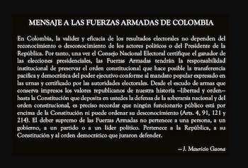 Mauricio Gaona sobre el papel de las Fuerzas Armadas