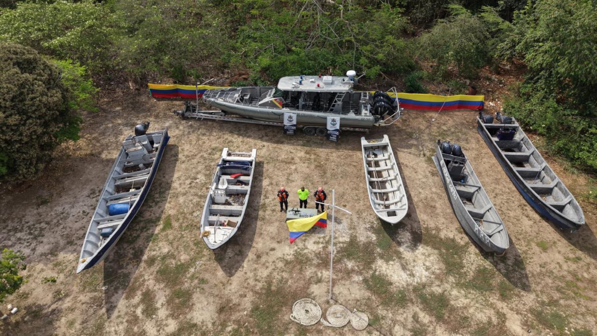La Armada de Colombia recuperó cinco embarcaciones hurtadas, incluida la lancha Rivo II, en un golpe a las rutas criminales del Caribe colombiano - crédito prensa Armada de Colombia
