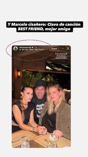 La imagen que compartió Marcelo Meca Videla sumó repercusión por la canción “Best Friend” y por circular en plena efervescencia por el compromiso de Cvitanich y Figueiras