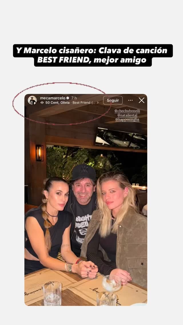 La imagen que compartió Marcelo Meca Videla sumó repercusión por la canción “Best Friend” y por circular en plena efervescencia por el compromiso de Cvitanich y Figueiras