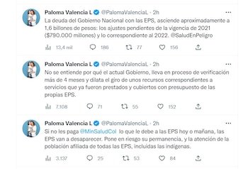 Paloma Valencia critica al MinSalud