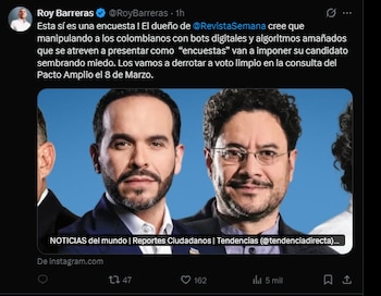 Roy Barreras defiende la encuesta