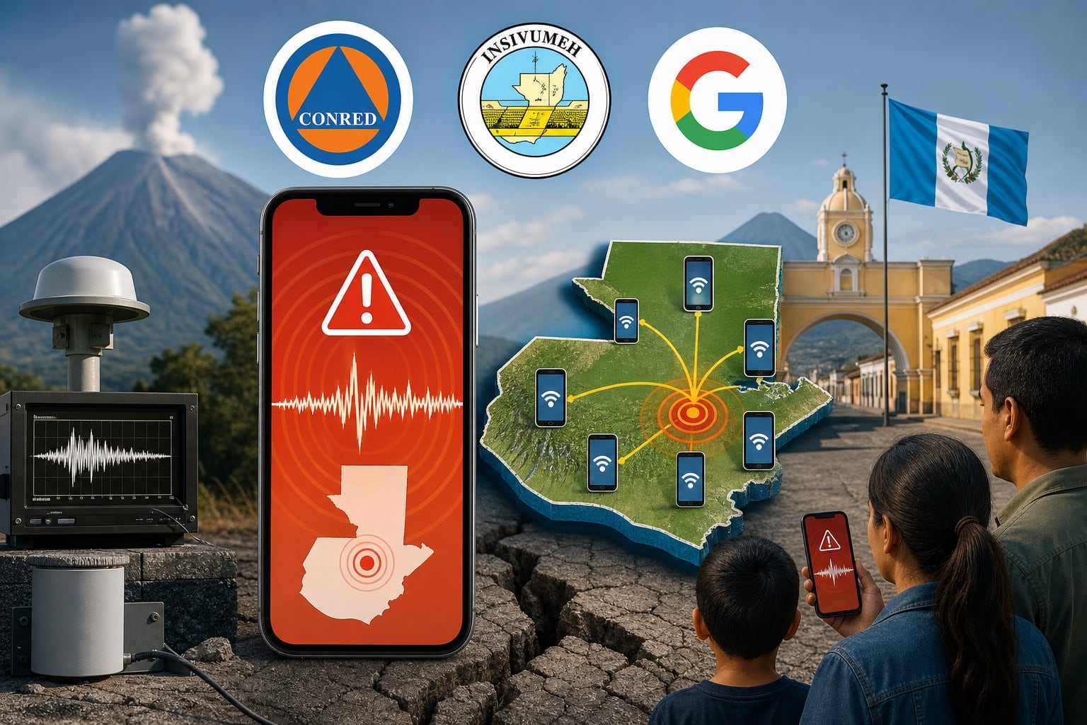 La CONRED y el INSIVUMEH gestionan con Google la incorporación del Sistema de Alertas de Sismos de Android para fortalecer la respuesta ante movimientos telúricos en Guatemala. (Imagen Ilustrativa Infobae)