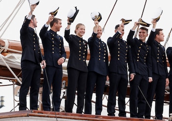 Spain's Princess Leonor waves as