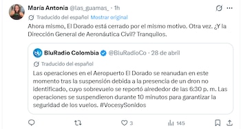 Una nueva suspensión del tráfico aéreo causó preocupación entre pasajeros, quienes advirtieron sobre demoras y cancelaciones tras la identificación de un dispositivo volador dentro del perímetro aeroportuario - crédito captura de pantalla @lasguamas / X