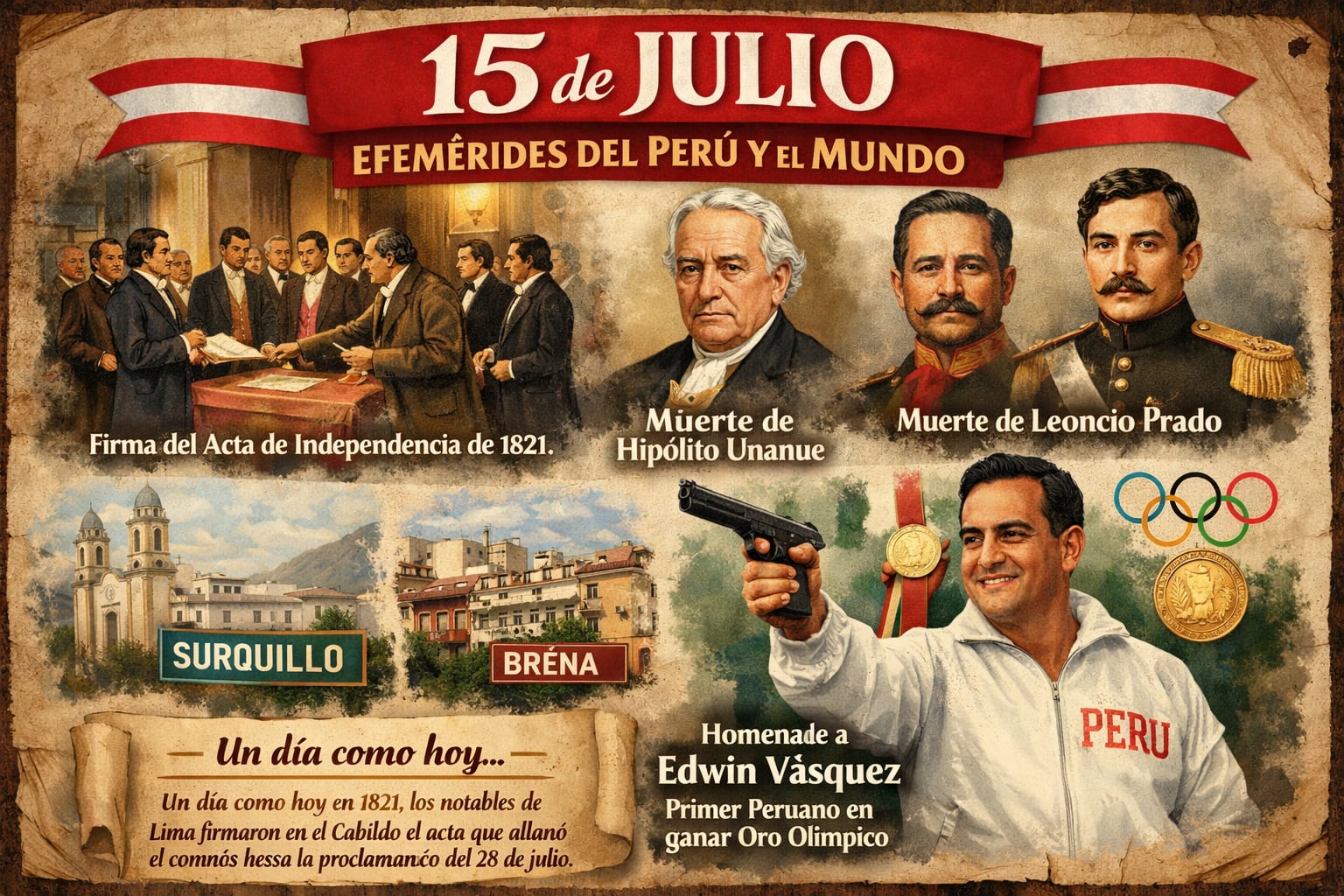 Efemérides del 15 de julio: ¿Qué pasó un día como hoy en Perú y el mundo?