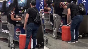 Mujeres fueron captadas robando refresco