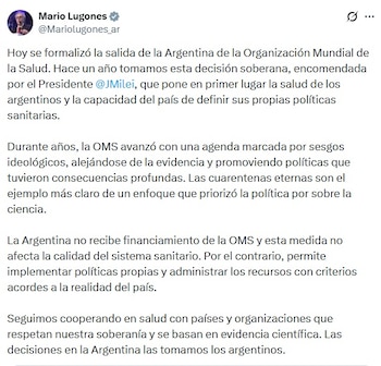 Mario Lugones anunció la formalización
