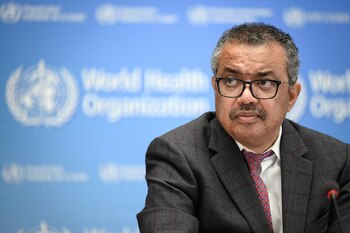 El director general de la OMS Tedros Adhanom Ghebreyesus, en una imagen de archivo. EFE/EPA/FABRICE COFFRINI