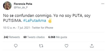 El mensaje de Florencia Peña