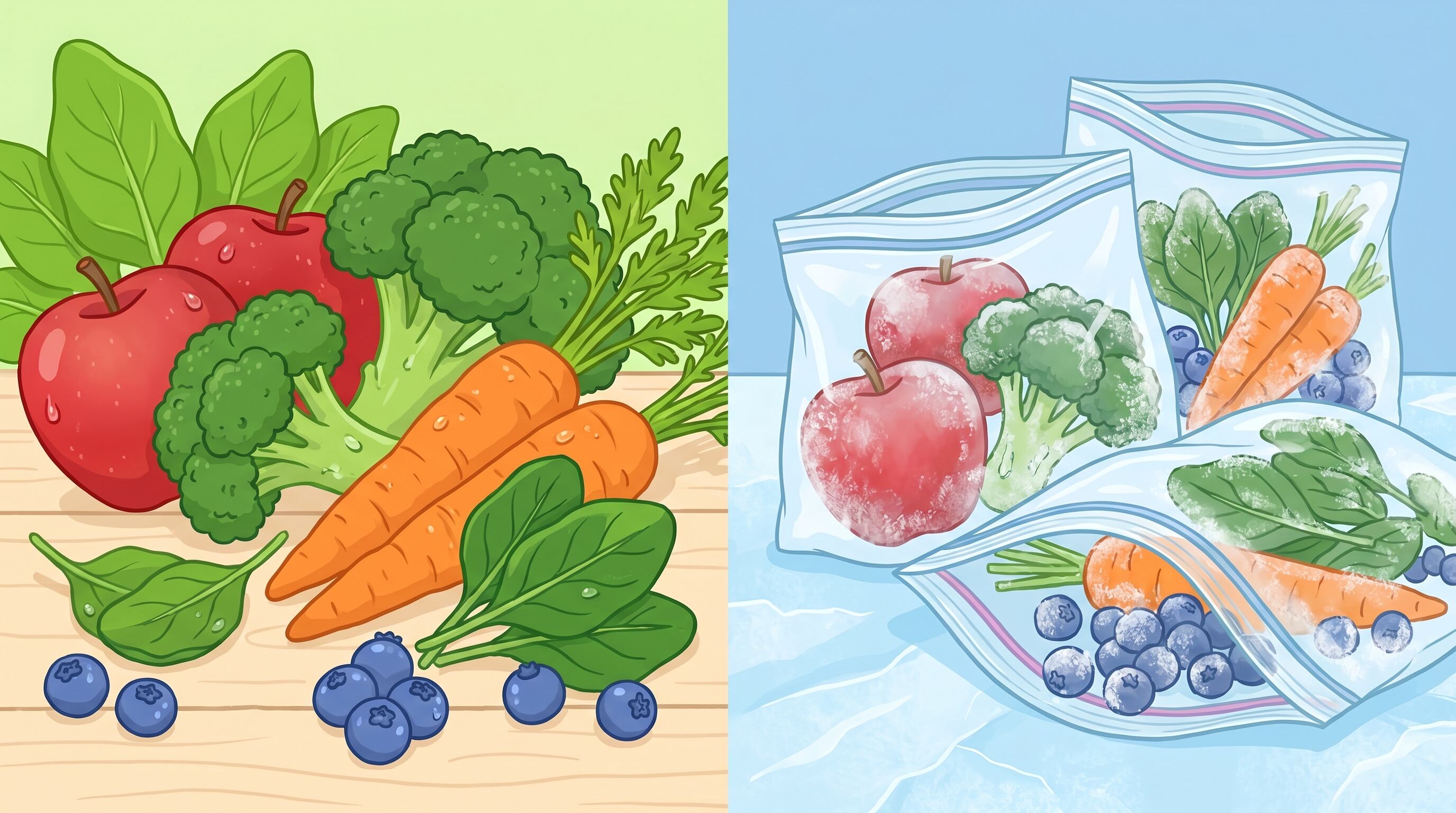 Las frutas y verduras congeladas ganaron lugar frente a los productos frescos porque ayudan a reducir el desperdicio y ofrecen precios más accesibles (Imagen Ilustrativa Infobae)