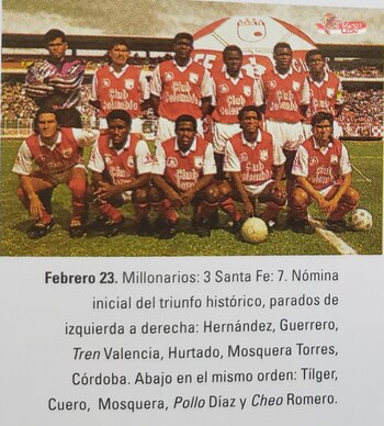 El 23 de febrero de 1992, Santa Fe goleó 7-3 a Millonarios en el clásico capitalino.