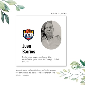 La Federación Colombiana de Baloncesto lamento la muerte de Juan Barrios - crédito FCB