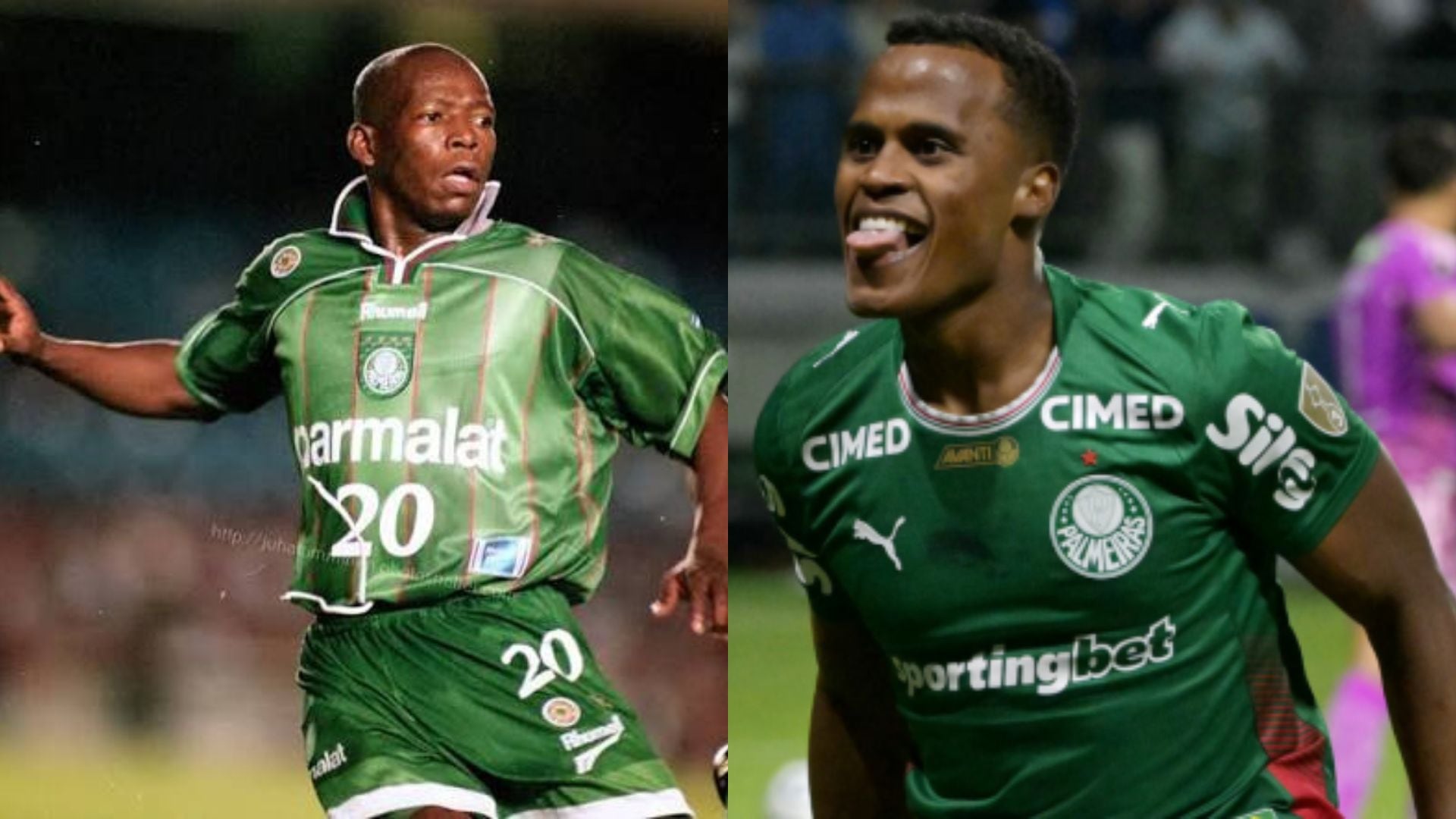 Asprilla disputó 54 partidos y anotó 12 goles con la camiseta de Palmeiras entre los años 1999 y 2000, Jhon Arias acumula 30 partidos jugados y 7 goles anotados - crédito AFP
