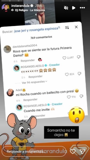 Rosángela Espinoza responde a los