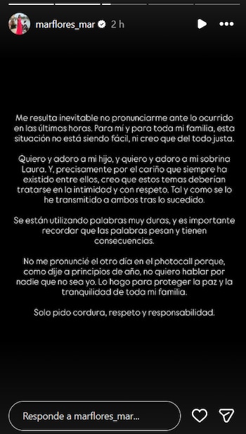 Comunicado de Mar Flores en