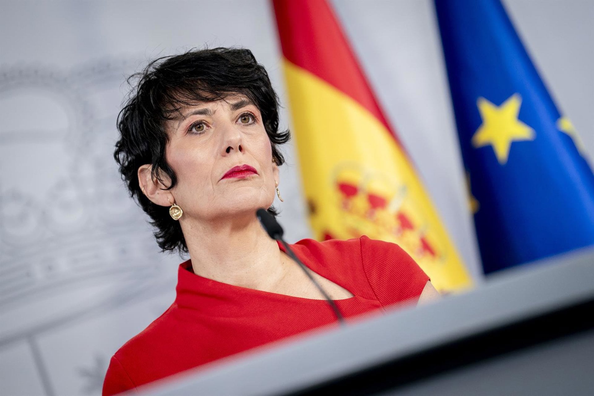 22/09/2026 La ministra de Inclusión; Seguridad Social y Migraciones y portavoz del Gobierno, Elma Saiz, durante la rueda de prensa posterior al Consejo de Ministros, a 22 de septiembre de 2026, en Madrid (España). El Gobierno ha informado de cuáles han sido los últimos avances en la gestión de la crisis migratoria que vive Ceuta desde el pasado mes de julio y ha informado sobre cuáles serán las siguientes medidas a tomar. Además el Consejo de Ministros ha aprobado otras medidas como la licitación de la integración del ferrocarril en Torrelavega.POLITICA A. Pérez Meca - Europa Press