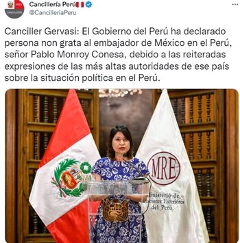 Autoridades de Perú extendieron una Nota Diplomática a Pablo Monroy para salir del país (Captura)