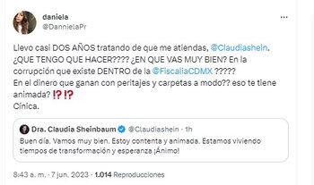 Daniela Parra contra Claudia Sheinbaum