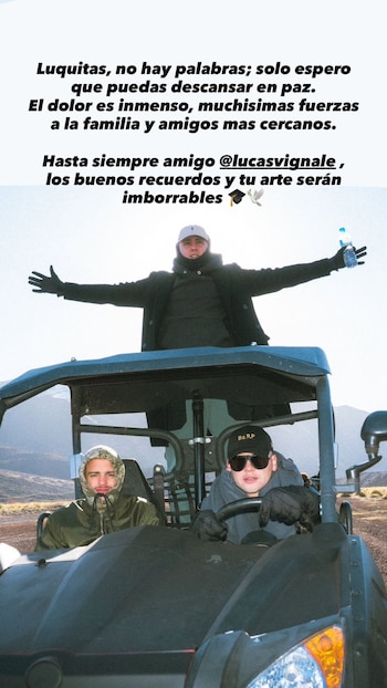 Bizarrap recordó a Lucas Vignale en Instagram con un mensaje de despedida que destacó su amistad y su arte