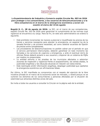 Las medidas de la Superintendencia de Industria y Comercio ante los desastres naturales en Colombia - crédito Sic