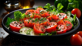 La preparación de ensaladas navideñas