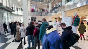 Filas en los bancos rusos,