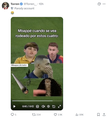 Los mejores memes del España vs. Francia. (X/ Captura de pantalla)