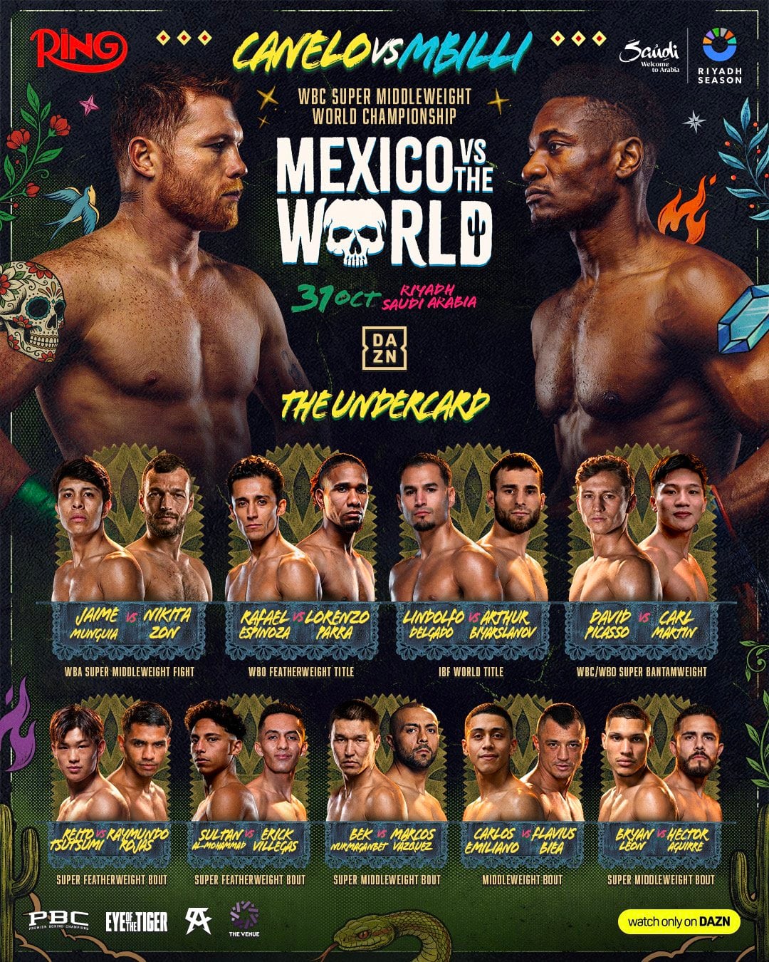 La cartelera del evento