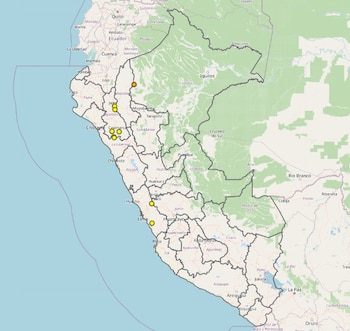 El Senamhi envió alertas de