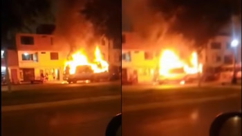 Delincuentes prendieron fuego a una cúster en el Callao. (Captura: Latina Noticias)