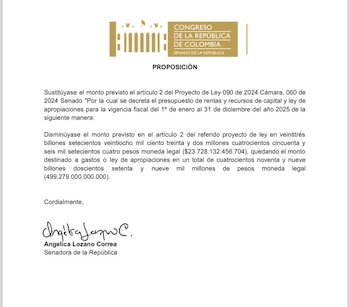 La proposición de la senadora