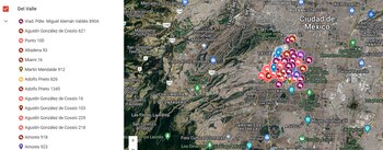 El mapa se actualizada constantemente.