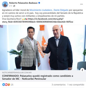 Roberto Palazuelos oficializa precandidatura del