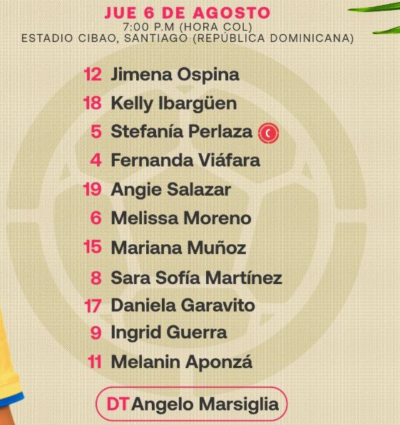 Esta es la alineación titular de Colombia para la final de los Juegos Centroamericanos y del Caribe Santo Domingo 2026 ante México - crédito FCF