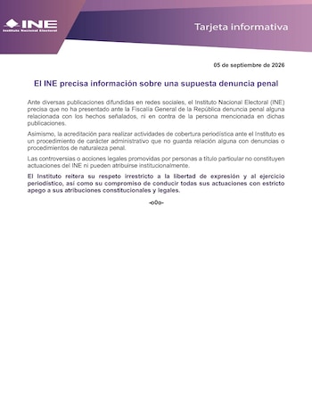 Comunicado del INE,