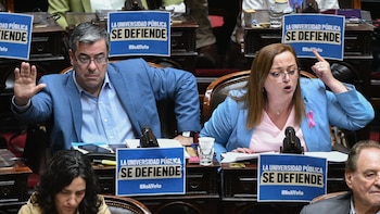 Germán Martínez y Cecilia Moreau, de Unión por la Patria (Adrian Escandar)