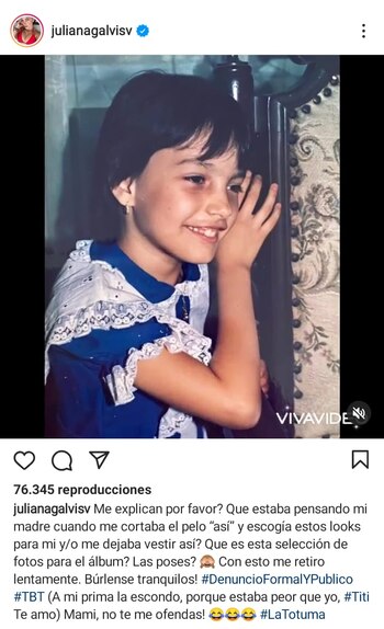 Post en Instagram de Juliana