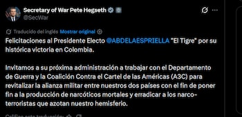 Pete Hegseth - crédito @SecWar/X