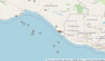 Temblor reportado en Chiapas.
(SSN)