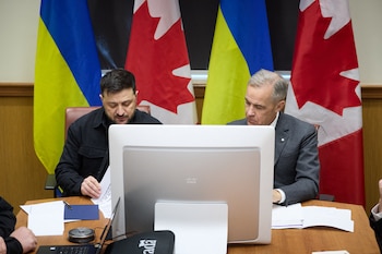 Volodimir Zelensky y Mark Carney