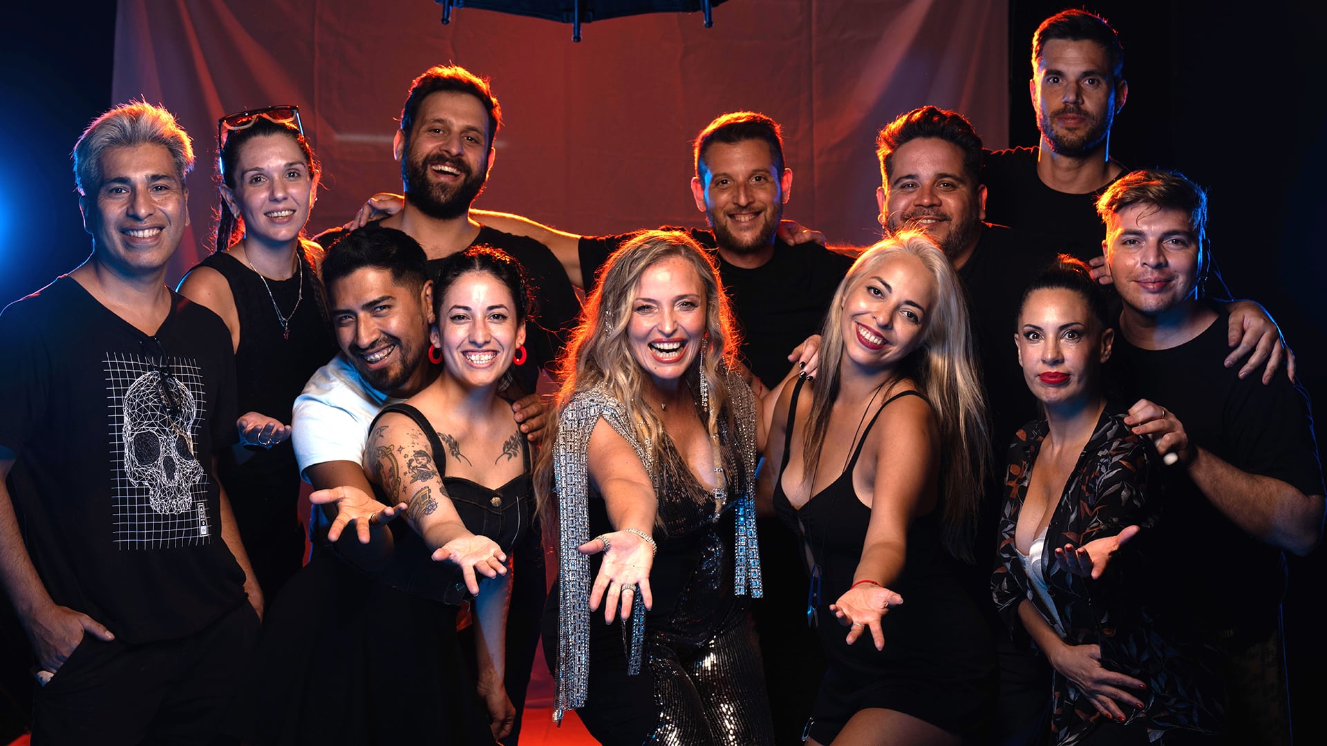 Equipo completo de producción para la sesión de fotografías de