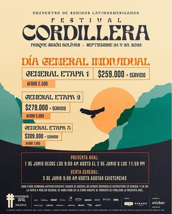 Precios entradas por días. Foto: