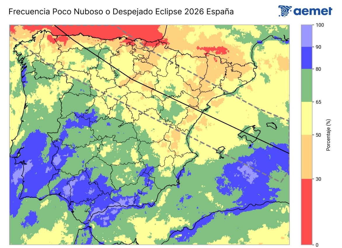 Mapa de nubosidad. (Aemet)