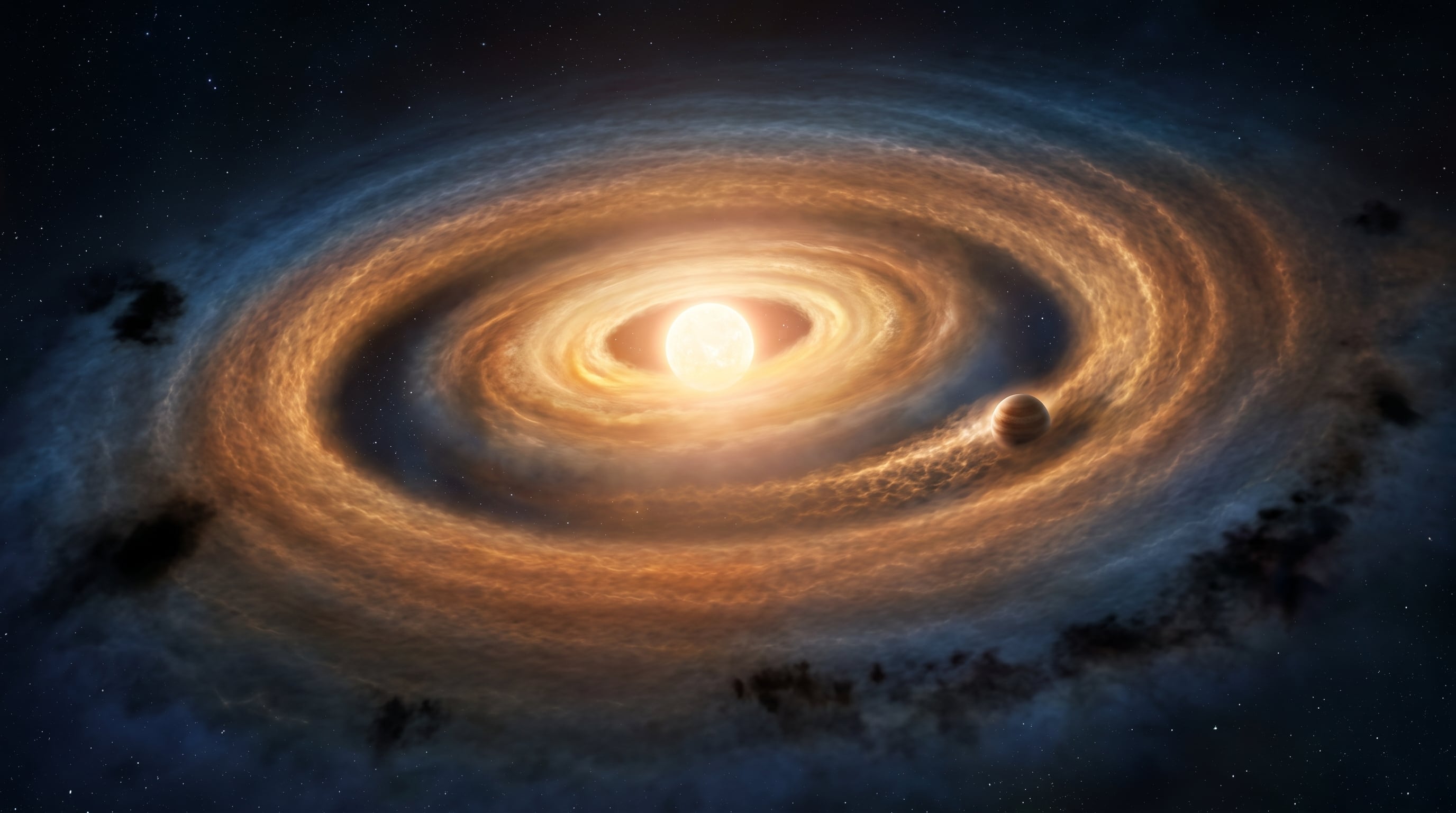 Infografía que describe el proceso de formación de planetas en un disco gaseoso. Crédito: UNAM (Imagen Ilustrativa Infobae)