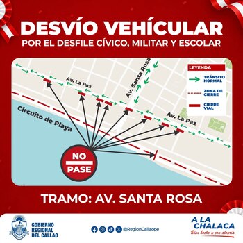 A Costa Verde estará parcialmente encerrada nos dias 20 e 21 de julho, com horários diferentes todos os dias.