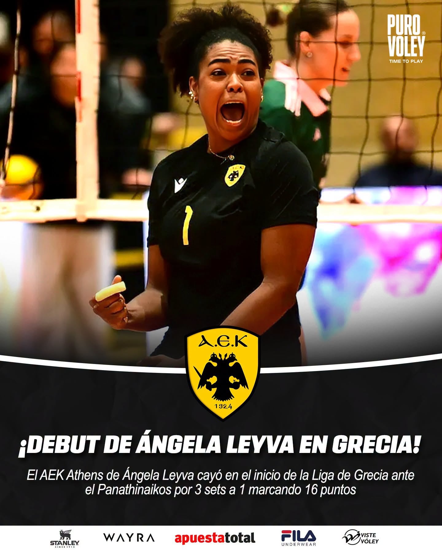 Ángela Leyva tuvo un debut destacado en Grecia. Crédito: Puro Vóley